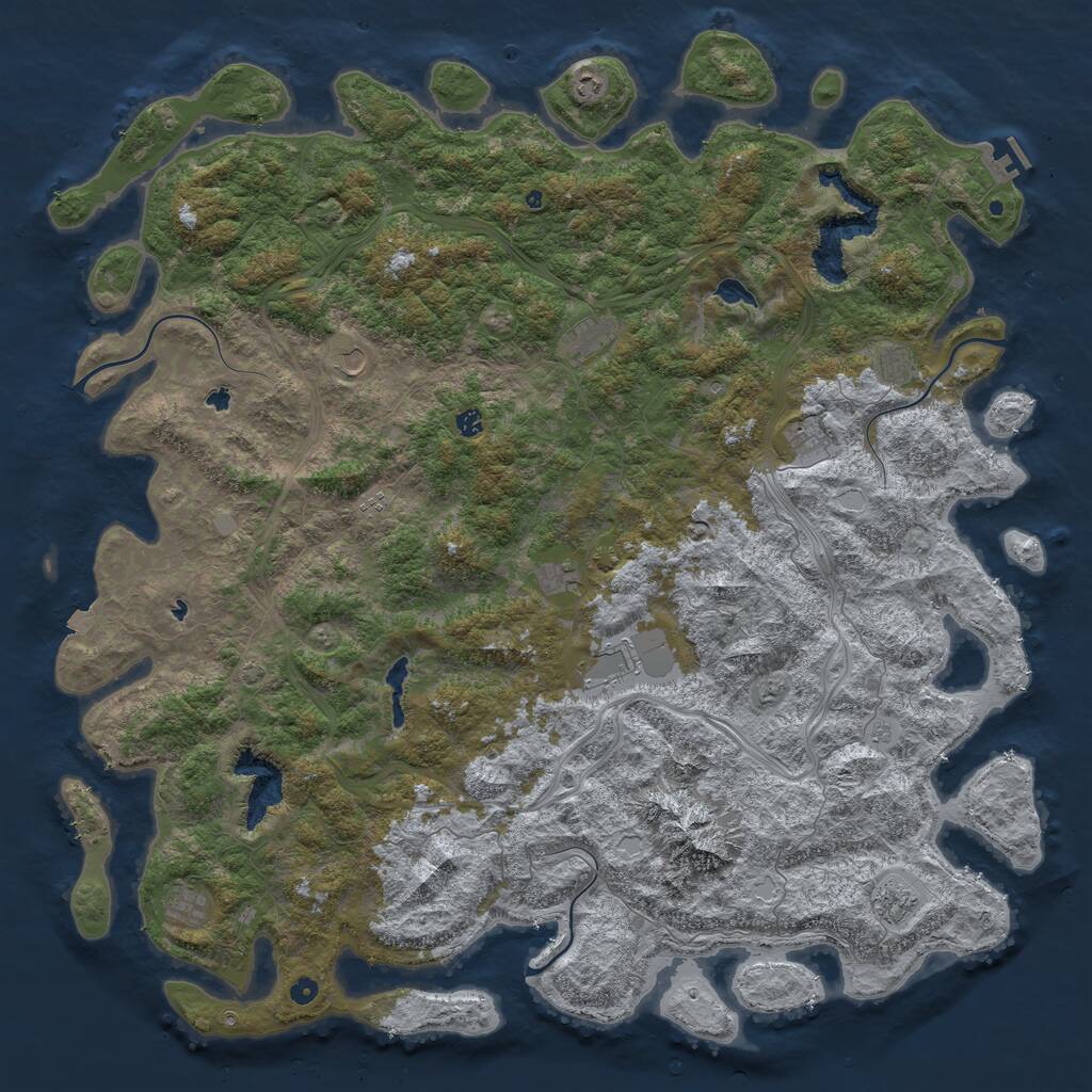 Rust Map: Procedural Map, Size: 6000, Seed: 37604, 16 Monuments