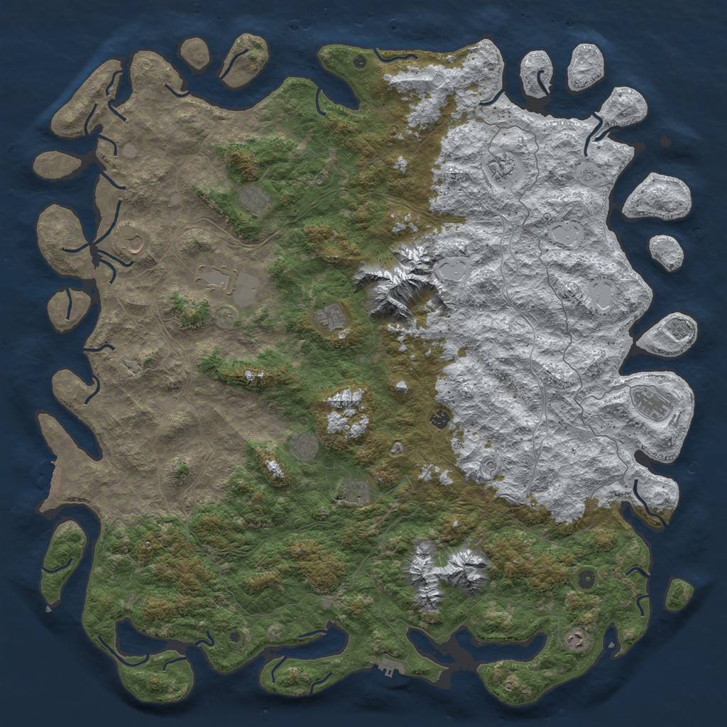 Rust Map: Procedural Map, Size: 6000, Seed: 68620, 20 Monuments