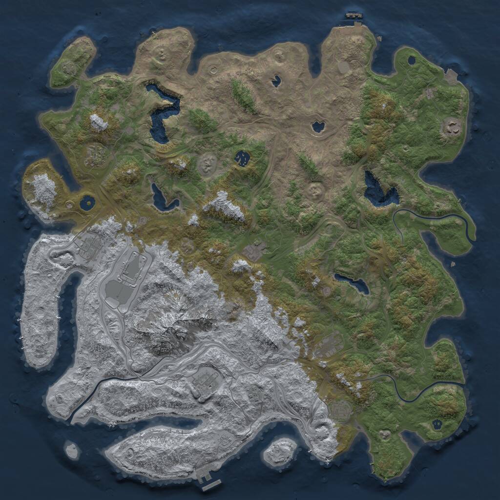 Rust Map: Procedural Map, Size: 5000, Seed: 22659949, 16 Monuments