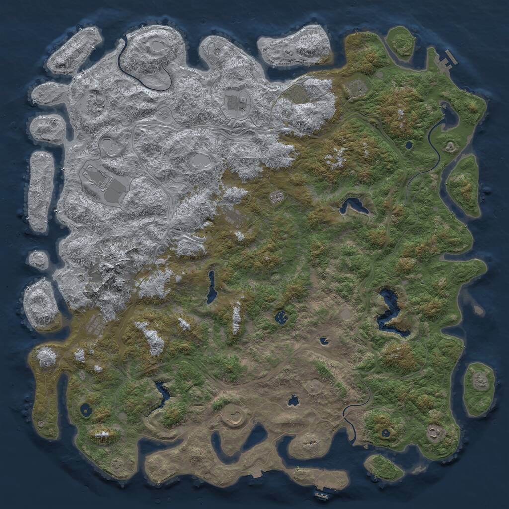 Rust Map: Procedural Map, Size: 6000, Seed: 199025, 17 Monuments