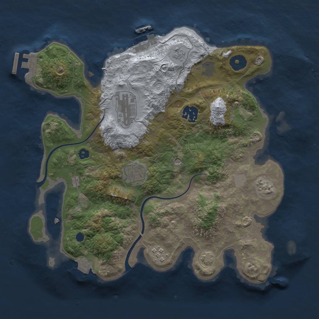 Rust Map: Procedural Map, Size: 3000, Seed: 1915883012, 10 Monuments