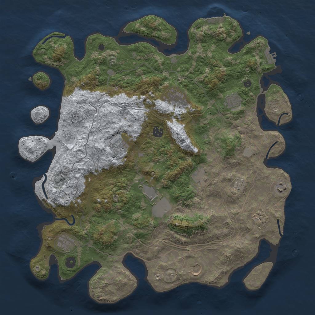 Rust Map: Procedural Map, Size: 4250, Seed: 342356975, 20 Monuments