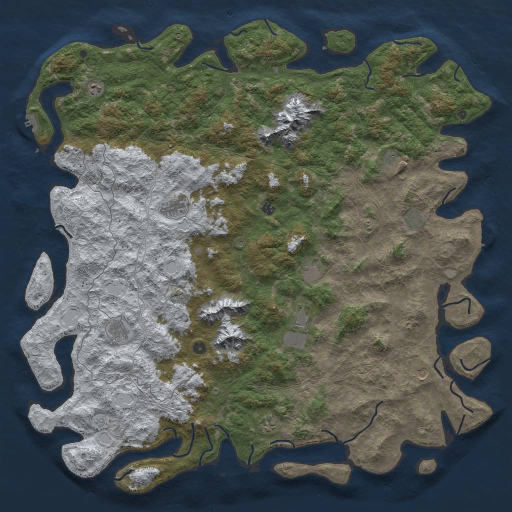 Rust Map: Procedural Map, Size: 6000, Seed: 410546, 20 Monuments