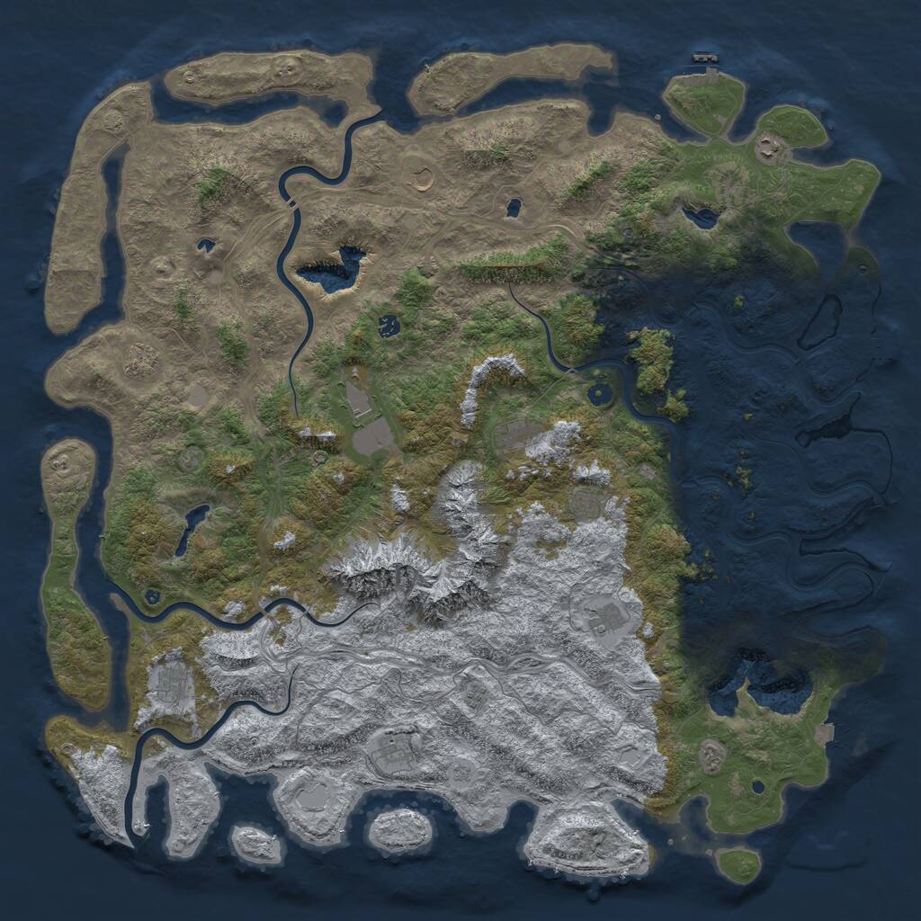 Rust Map: Procedural Map, Size: 6000, Seed: 931089, 17 Monuments