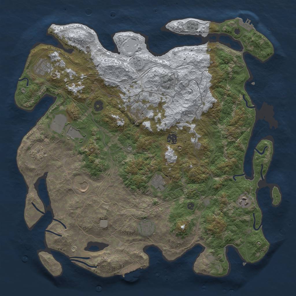 Rust Map: Procedural Map, Size: 4250, Seed: 515135407, 19 Monuments