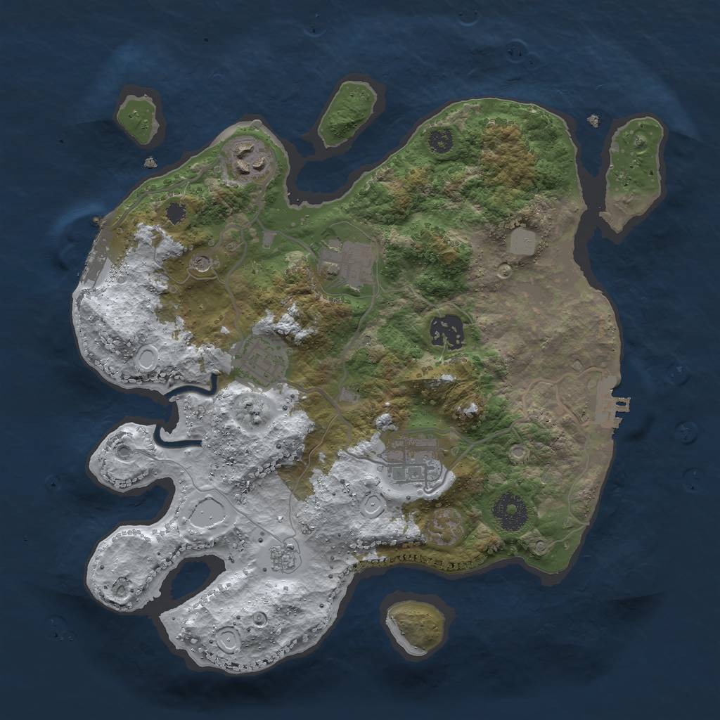 Rust Map: Procedural Map, Size: 3000, Seed: 946546, 14 Monuments
