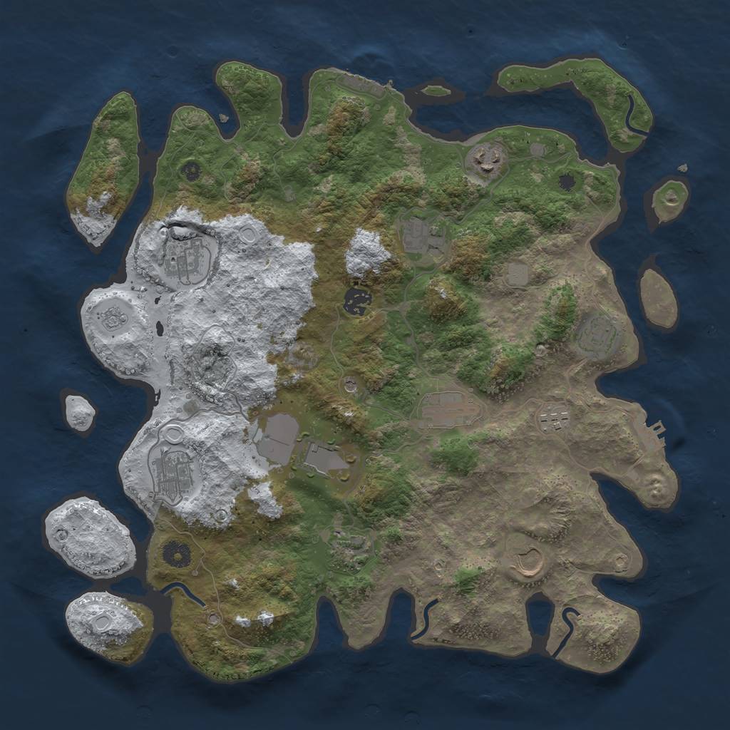 Rust Map: Procedural Map, Size: 3900, Seed: 12345, 20 Monuments