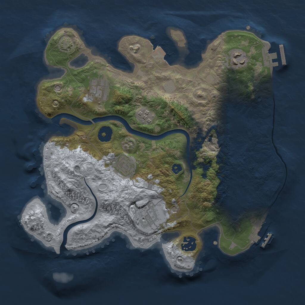 Rust Map: Procedural Map, Size: 3000, Seed: 5933, 11 Monuments
