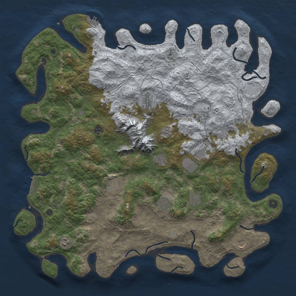 Rust Map: Procedural Map, Size: 5000, Seed: 1243985291, 20 Monuments