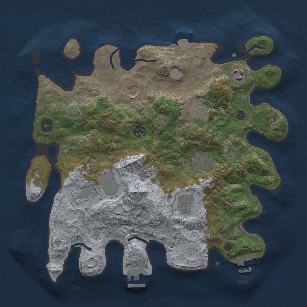 Rust Map: Procedural Map, Size: 3500, Seed: 1634327826, 15 Monuments