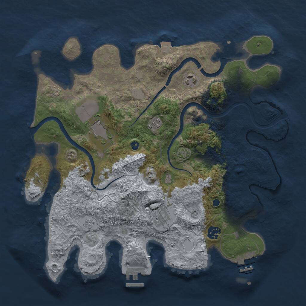 Rust Map: Procedural Map, Size: 3500, Seed: 1634327826, 11 Monuments