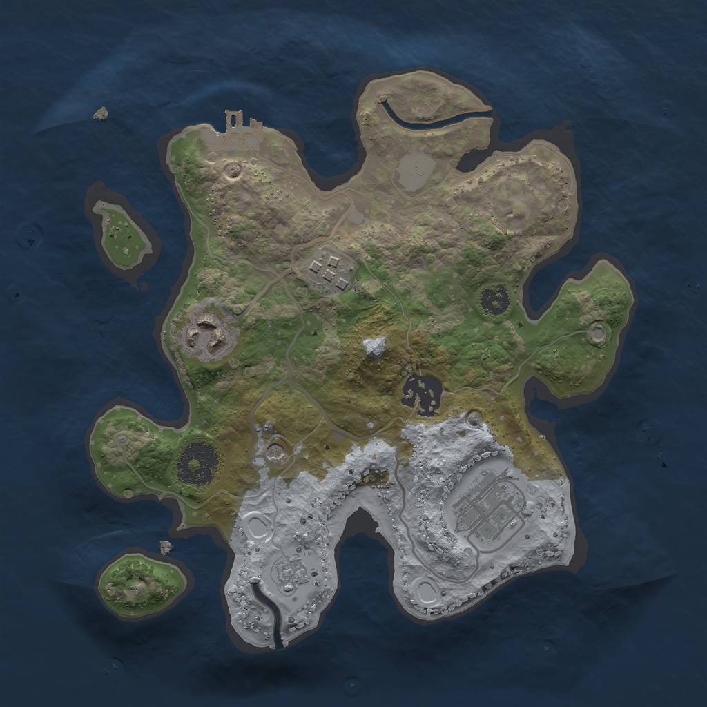 Rust Map: Procedural Map, Size: 2500, Seed: 1520964903, 12 Monuments