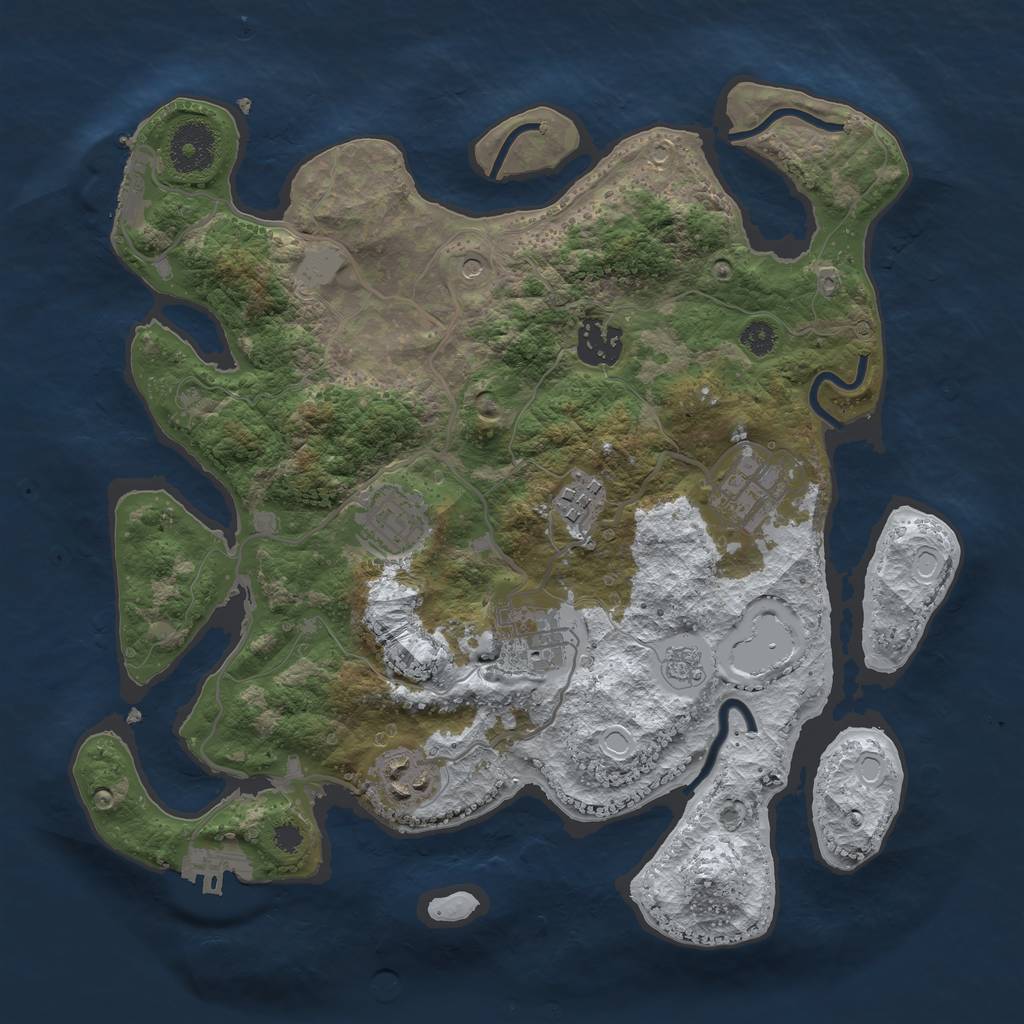 Rust Map: Procedural Map, Size: 3200, Seed: 22089, 15 Monuments