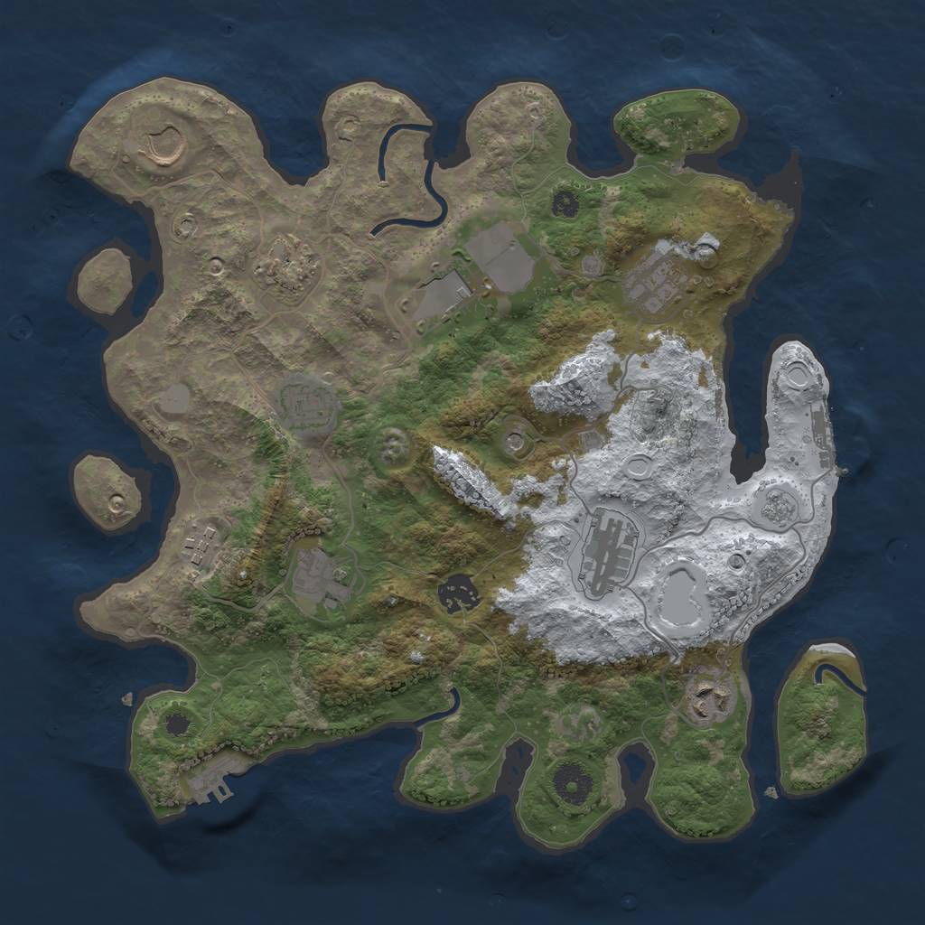 Rust Map: Procedural Map, Size: 3500, Seed: 1892349871, 19 Monuments