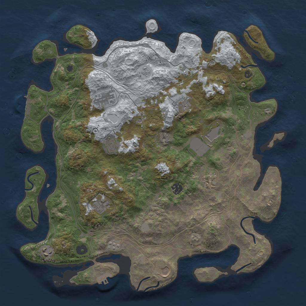 Rust Map: Procedural Map, Size: 4250, Seed: 51932, 19 Monuments