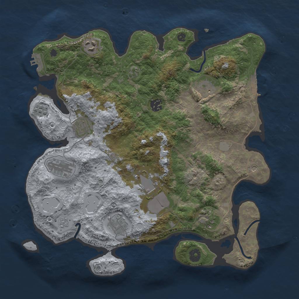 Rust Map: Procedural Map, Size: 3560, Seed: 286735945, 18 Monuments