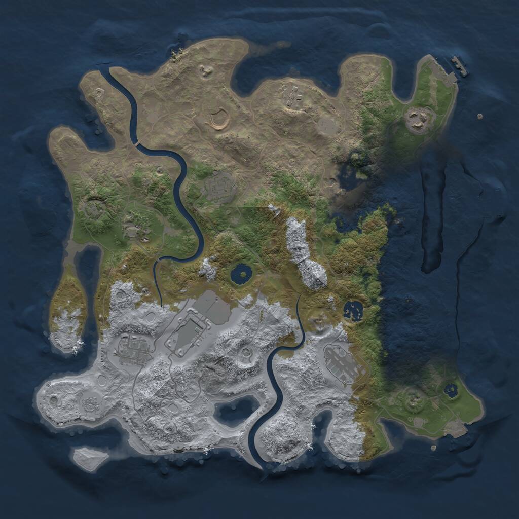 Rust Map: Procedural Map, Size: 3750, Seed: 87004514, 16 Monuments