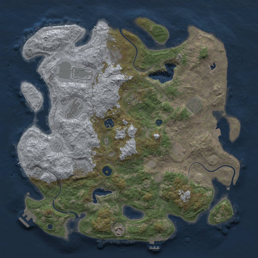 Rust Map: Procedural Map, Size: 4100, Seed: 15752, 16 Monuments