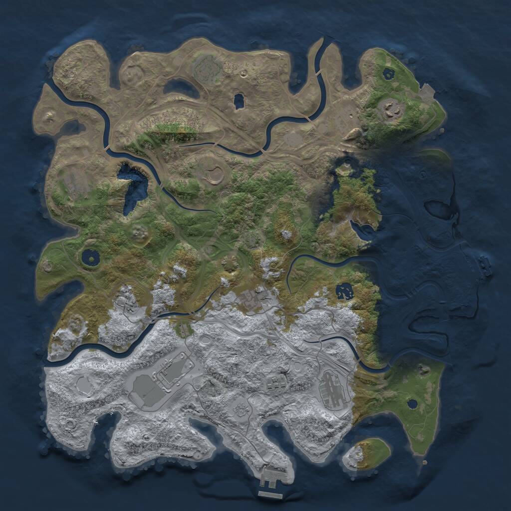 Rust Map: Procedural Map, Size: 4250, Seed: 5846915, 17 Monuments