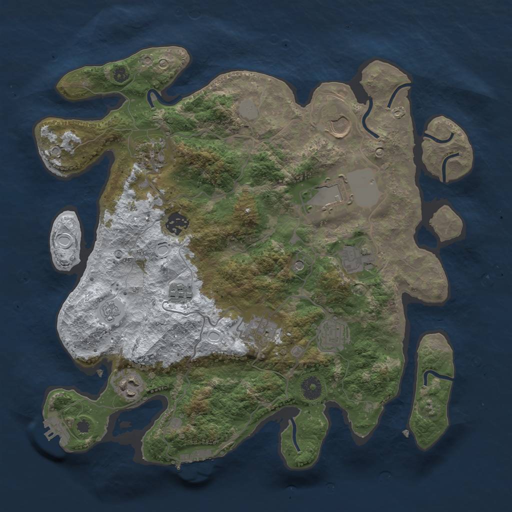 Rust Map: Procedural Map, Size: 3500, Seed: 24759, 18 Monuments