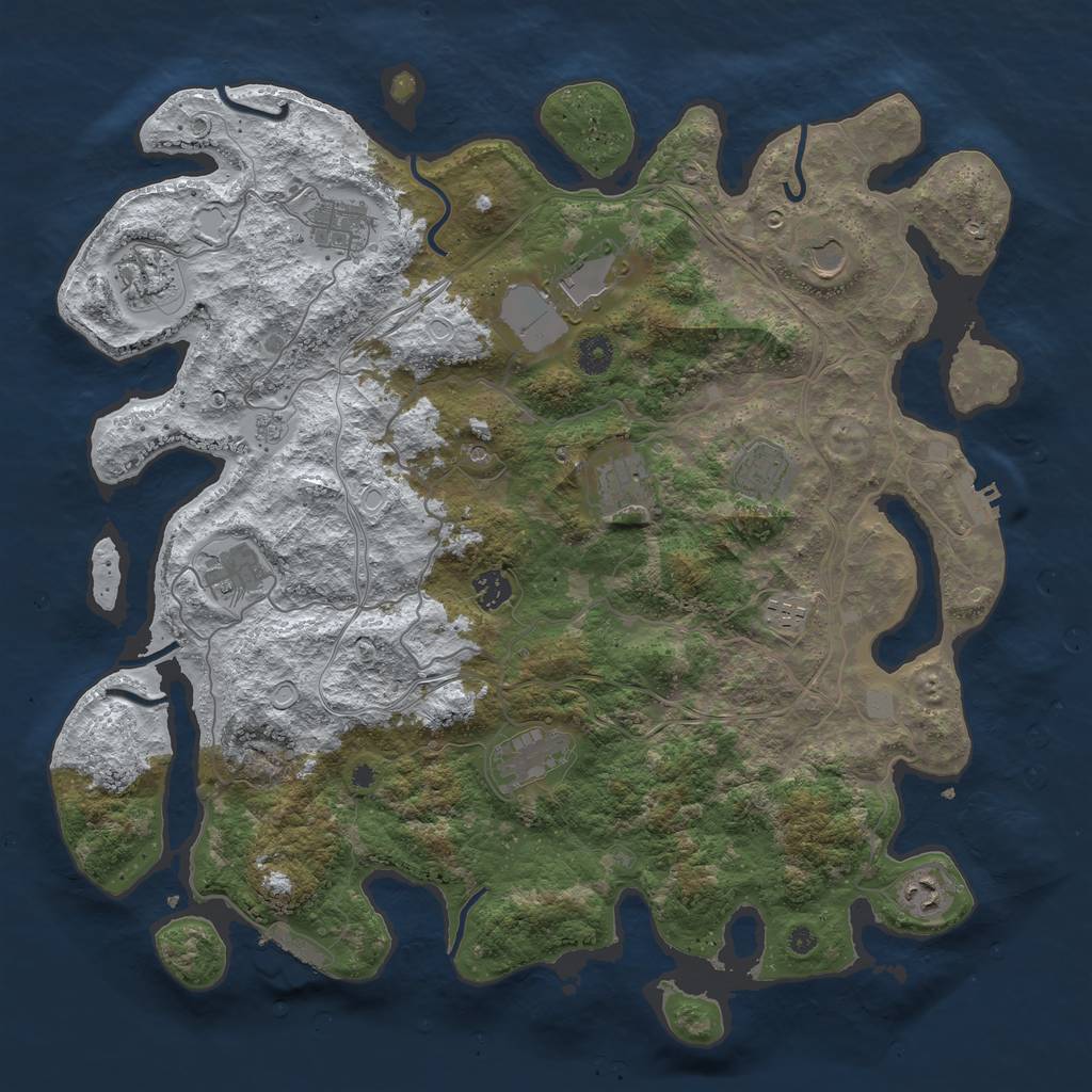 Rust Map: Procedural Map, Size: 4250, Seed: 9253855, 20 Monuments