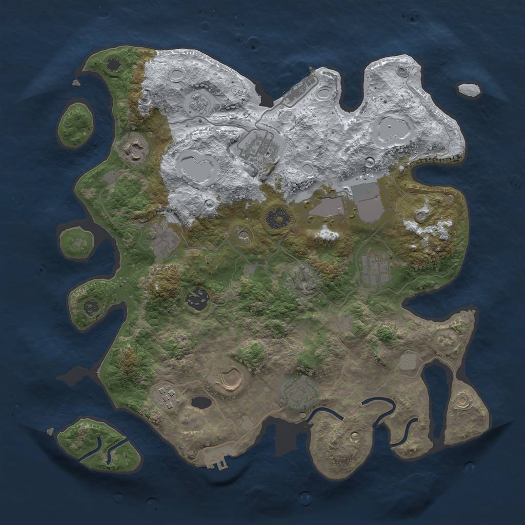 Rust Map: Procedural Map, Size: 3500, Seed: 567384, 18 Monuments