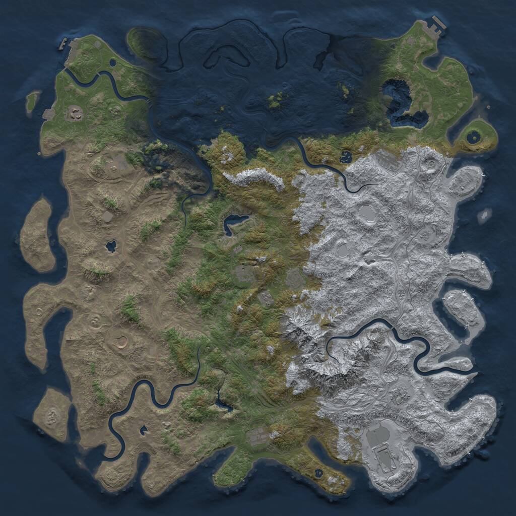 Rust Map: Procedural Map, Size: 6000, Seed: 817493, 17 Monuments