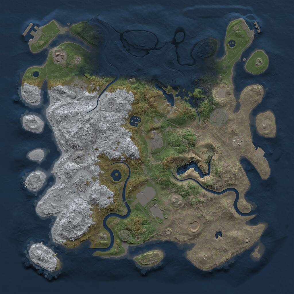Rust Map: Procedural Map, Size: 4000, Seed: 570004729, 15 Monuments