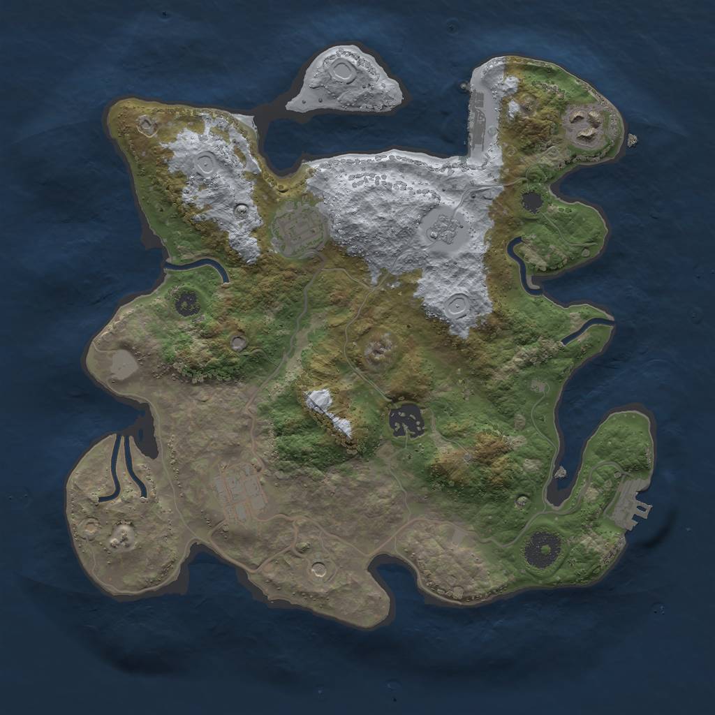 Rust Map: Procedural Map, Size: 3000, Seed: 92028184, 13 Monuments