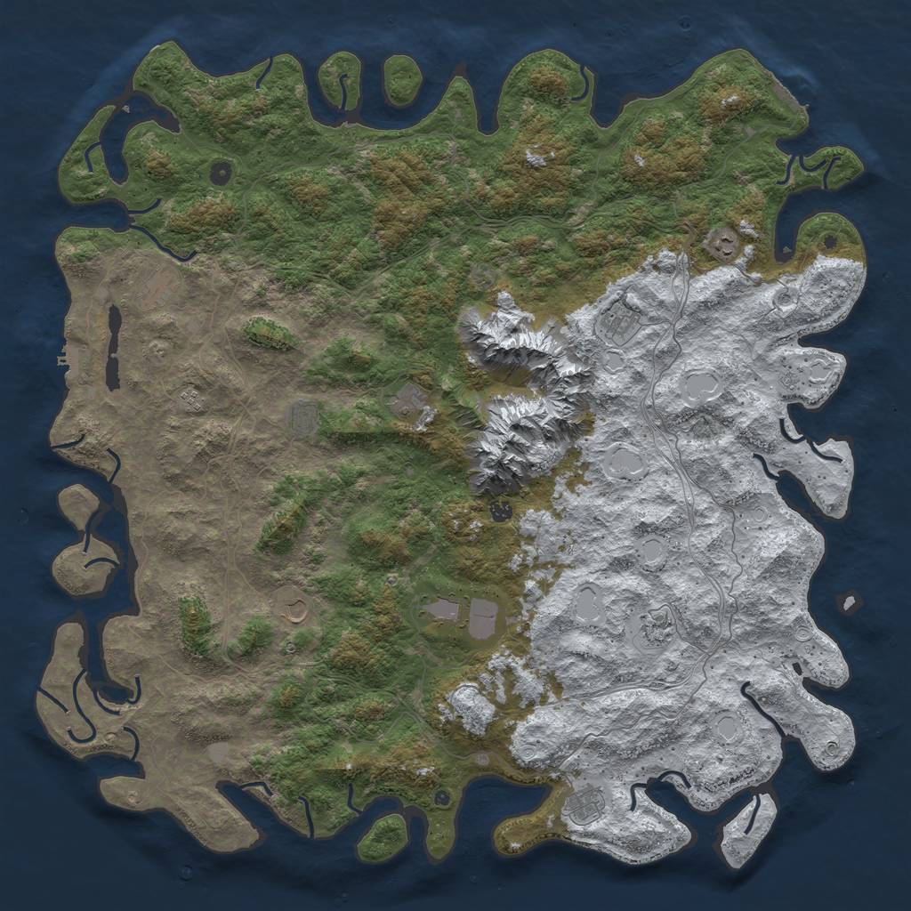 Rust Map: Procedural Map, Size: 6000, Seed: 266359, 20 Monuments