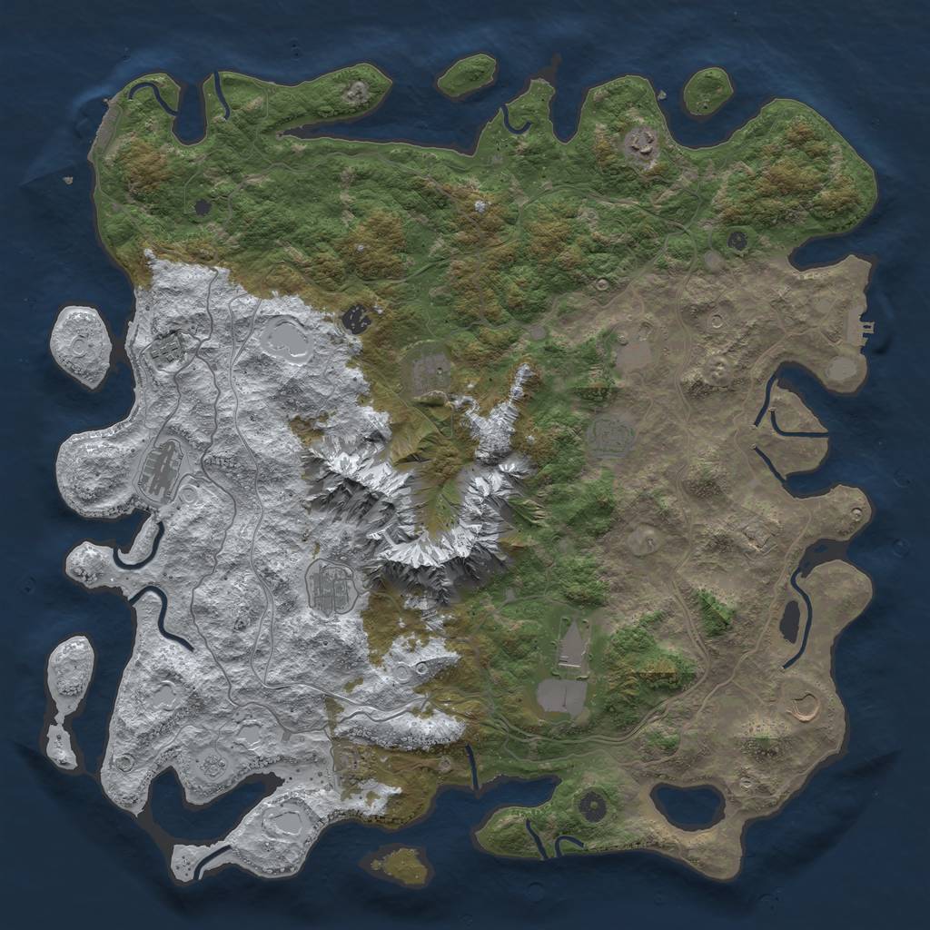Rust Map: Procedural Map, Size: 5000, Seed: 755542146, 20 Monuments