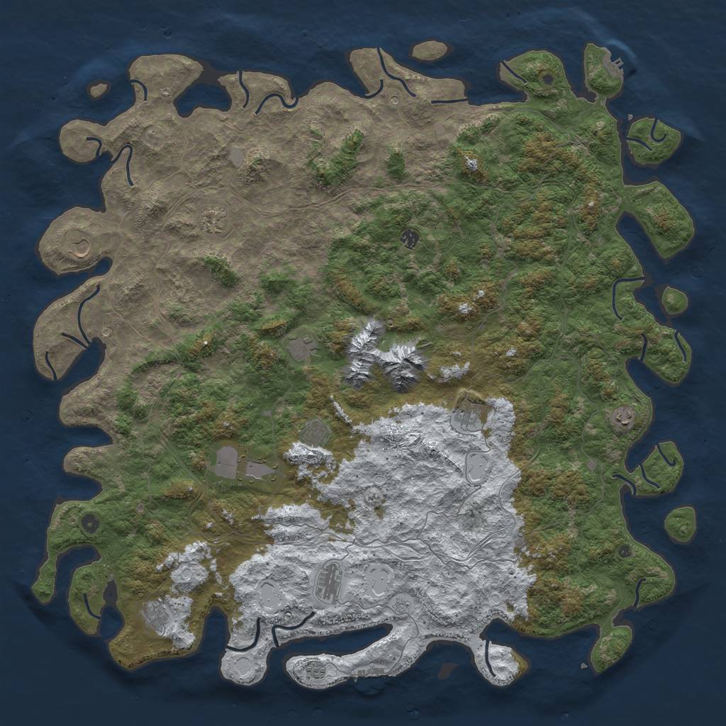 Rust Map: Procedural Map, Size: 6000, Seed: 150538, 20 Monuments