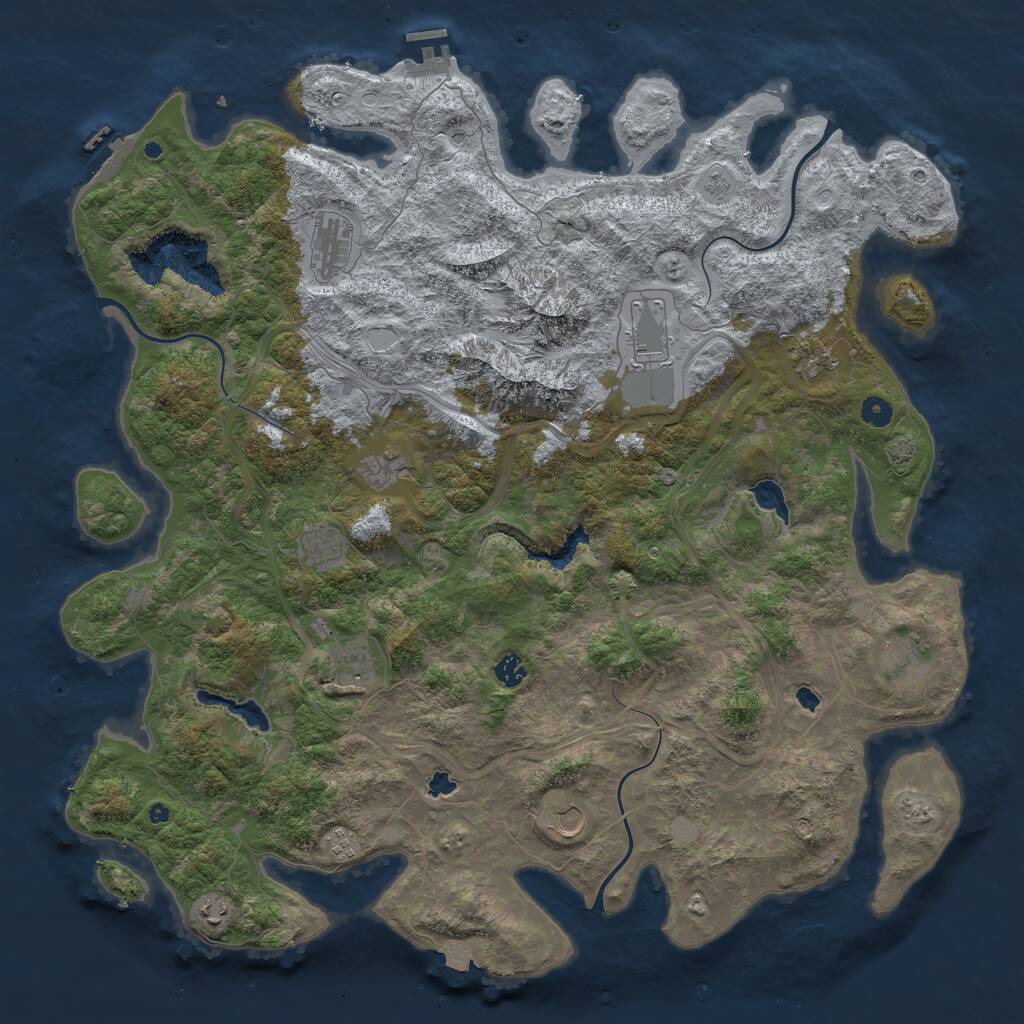 Rust Map: Procedural Map, Size: 5000, Seed: 1486027366, 17 Monuments