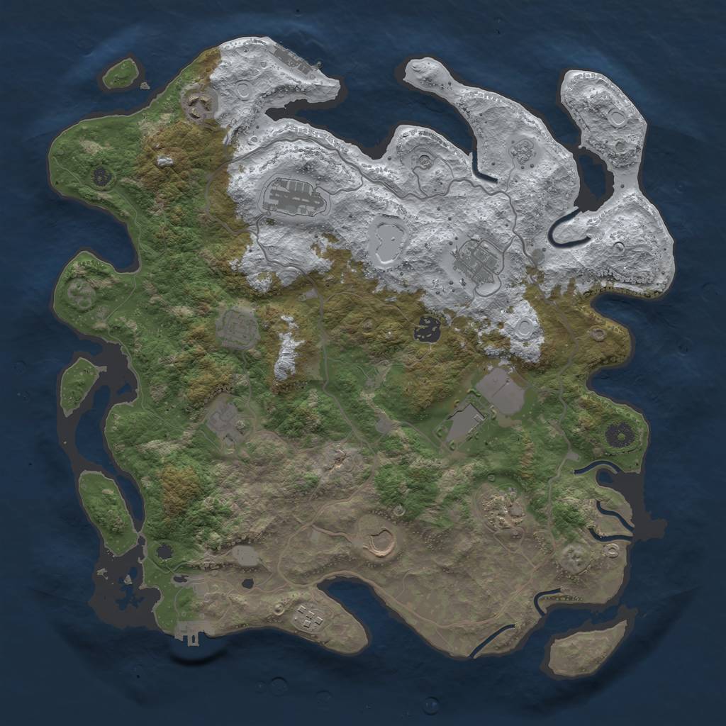 Rust Map: Procedural Map, Size: 4000, Seed: 1022286752, 19 Monuments