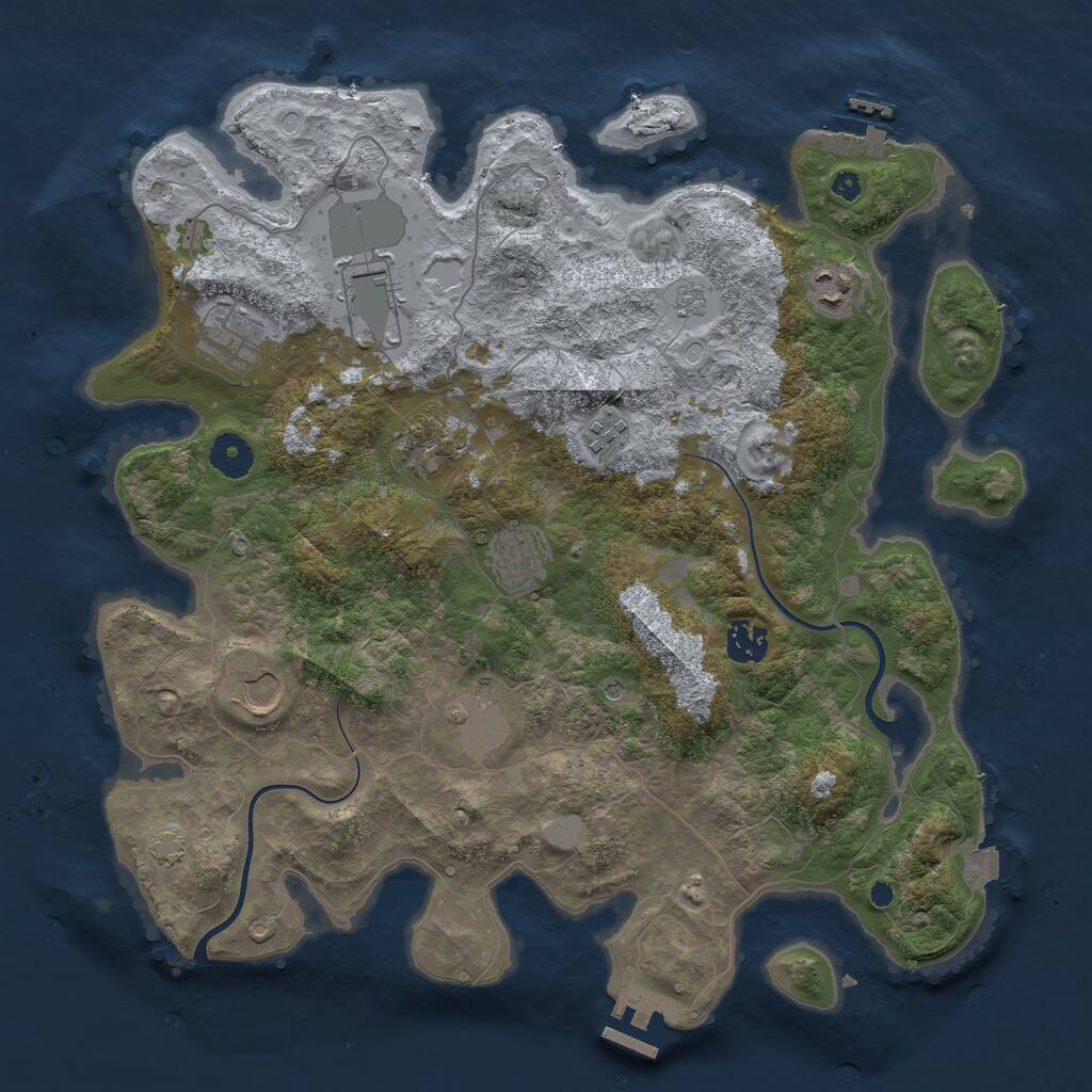 Rust Map: Procedural Map, Size: 3800, Seed: 359063074, 15 Monuments