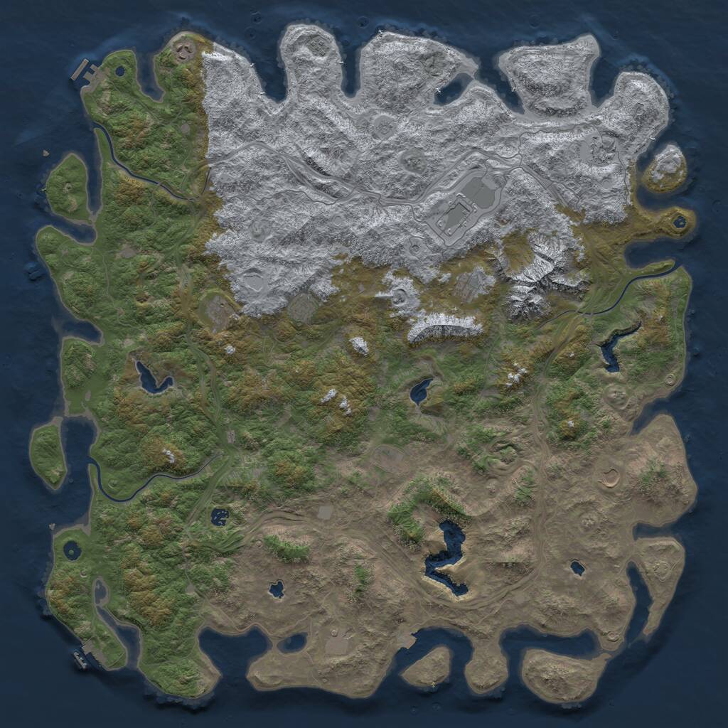 Rust Map: Procedural Map, Size: 6000, Seed: 1914524235, 17 Monuments