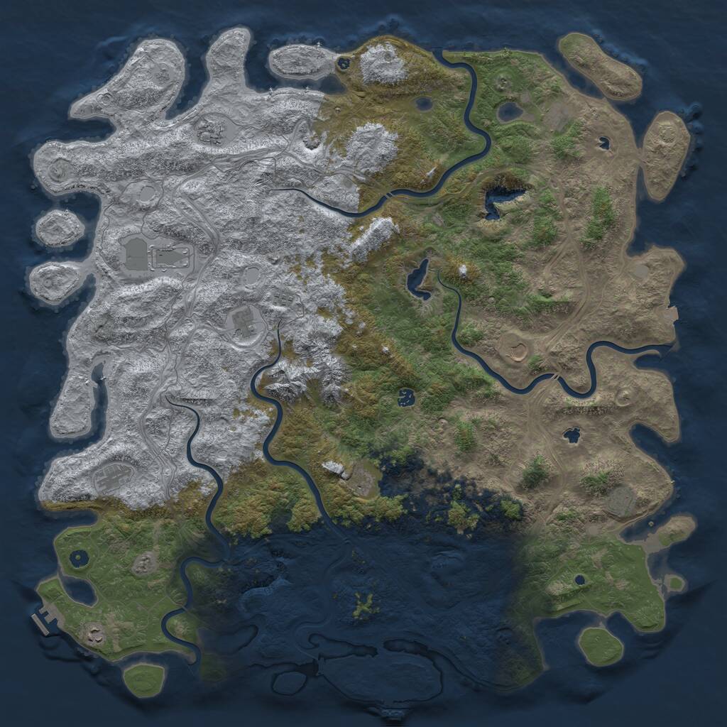 Rust Map: Procedural Map, Size: 6000, Seed: 389702, 17 Monuments