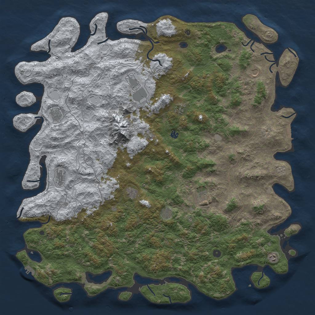 Rust Map: Procedural Map, Size: 6000, Seed: 389702, 20 Monuments