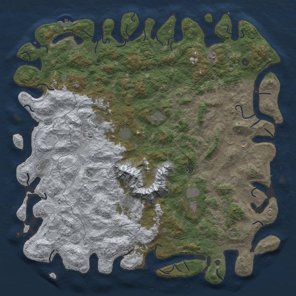 Rust Map: Procedural Map, Size: 6000, Seed: 96548, 20 Monuments