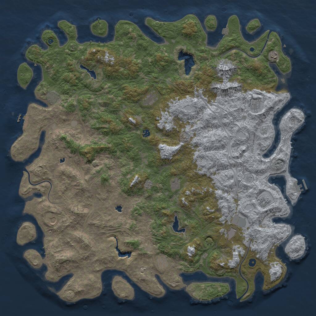 Rust Map: Procedural Map, Size: 6000, Seed: 17111, 17 Monuments