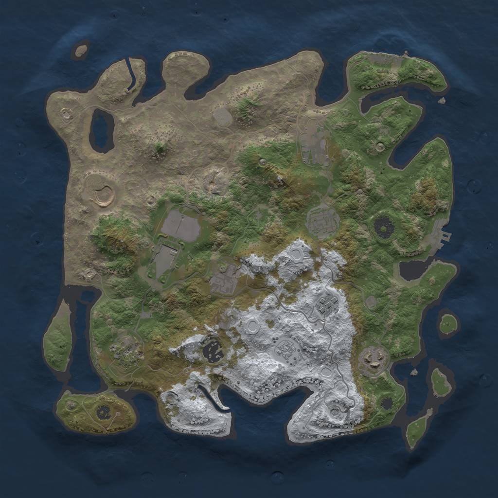 Rust Map: Procedural Map, Size: 3550, Seed: 489233, 18 Monuments