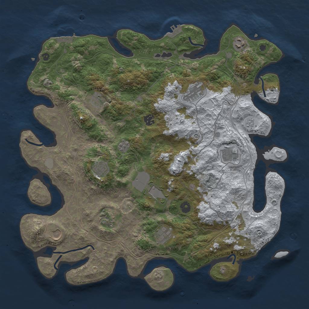Rust Map: Procedural Map, Size: 4250, Seed: 1746902586, 20 Monuments