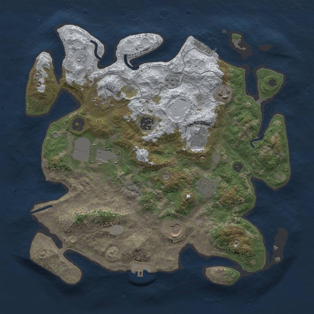 Rust Map: Procedural Map, Size: 3500, Seed: 86524, 17 Monuments