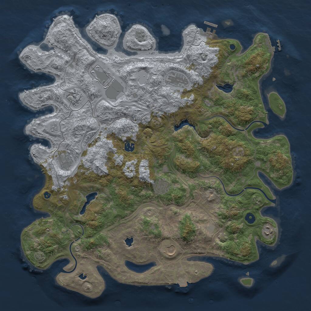Rust Map: Procedural Map, Size: 4500, Seed: 1065456700, 15 Monuments