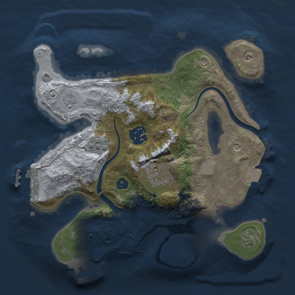 Rust Map: Procedural Map, Size: 2500, Seed: 1612731686, 8 Monuments