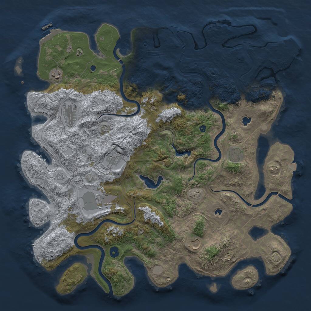 Rust Map: Procedural Map, Size: 4500, Seed: 51500, 13 Monuments