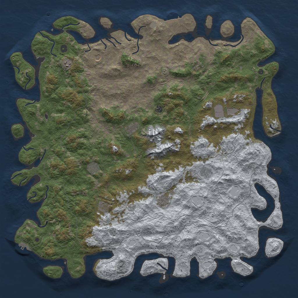Rust Map: Procedural Map, Size: 6000, Seed: 556545, 20 Monuments