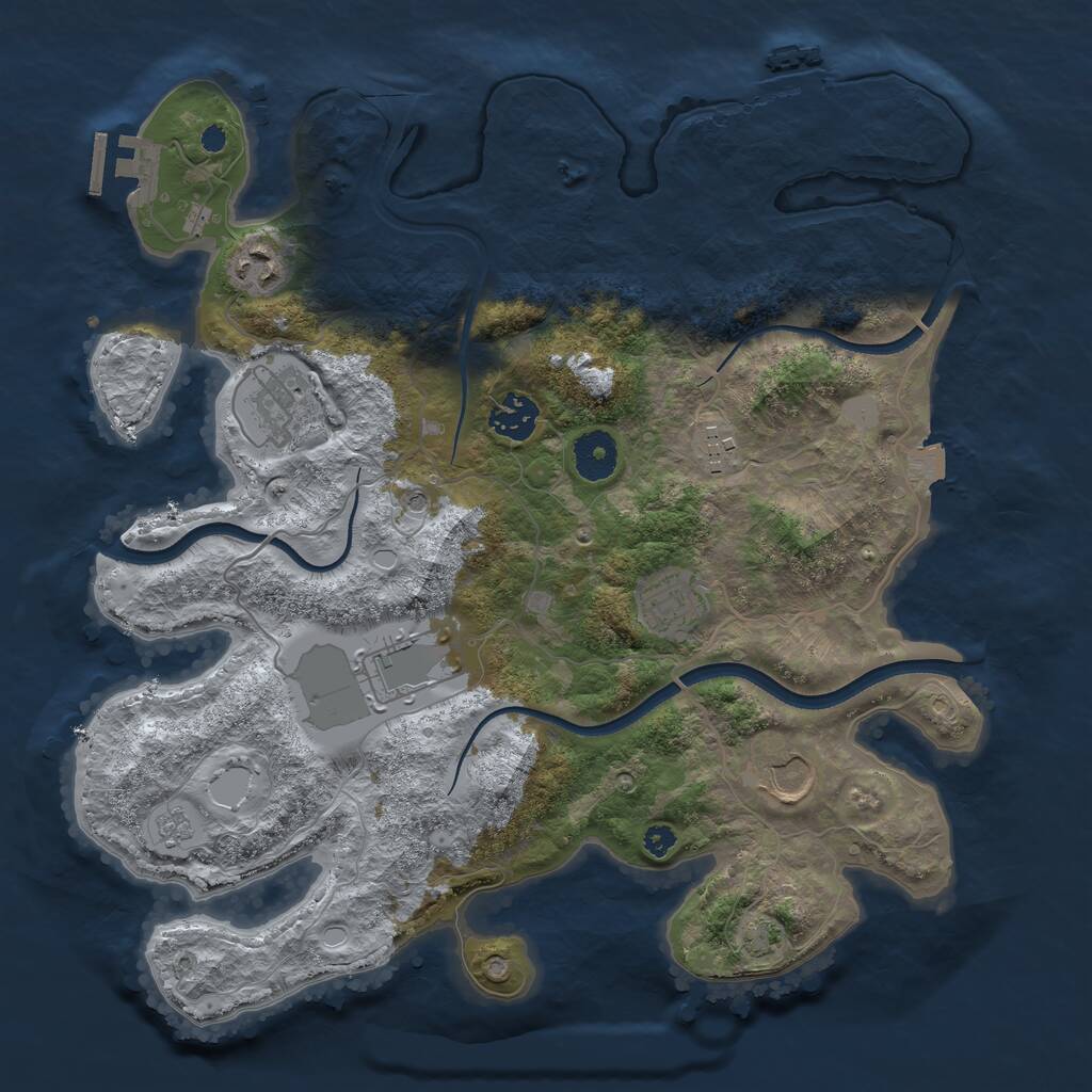 Rust Map: Procedural Map, Size: 3500, Seed: 188487825, 13 Monuments