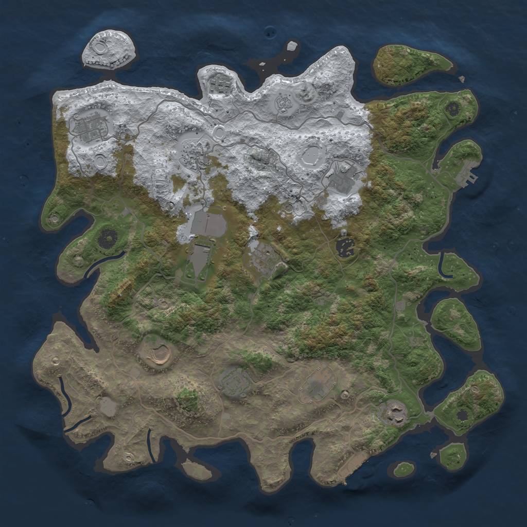 Rust Map: Procedural Map, Size: 4000, Seed: 510435721, 20 Monuments