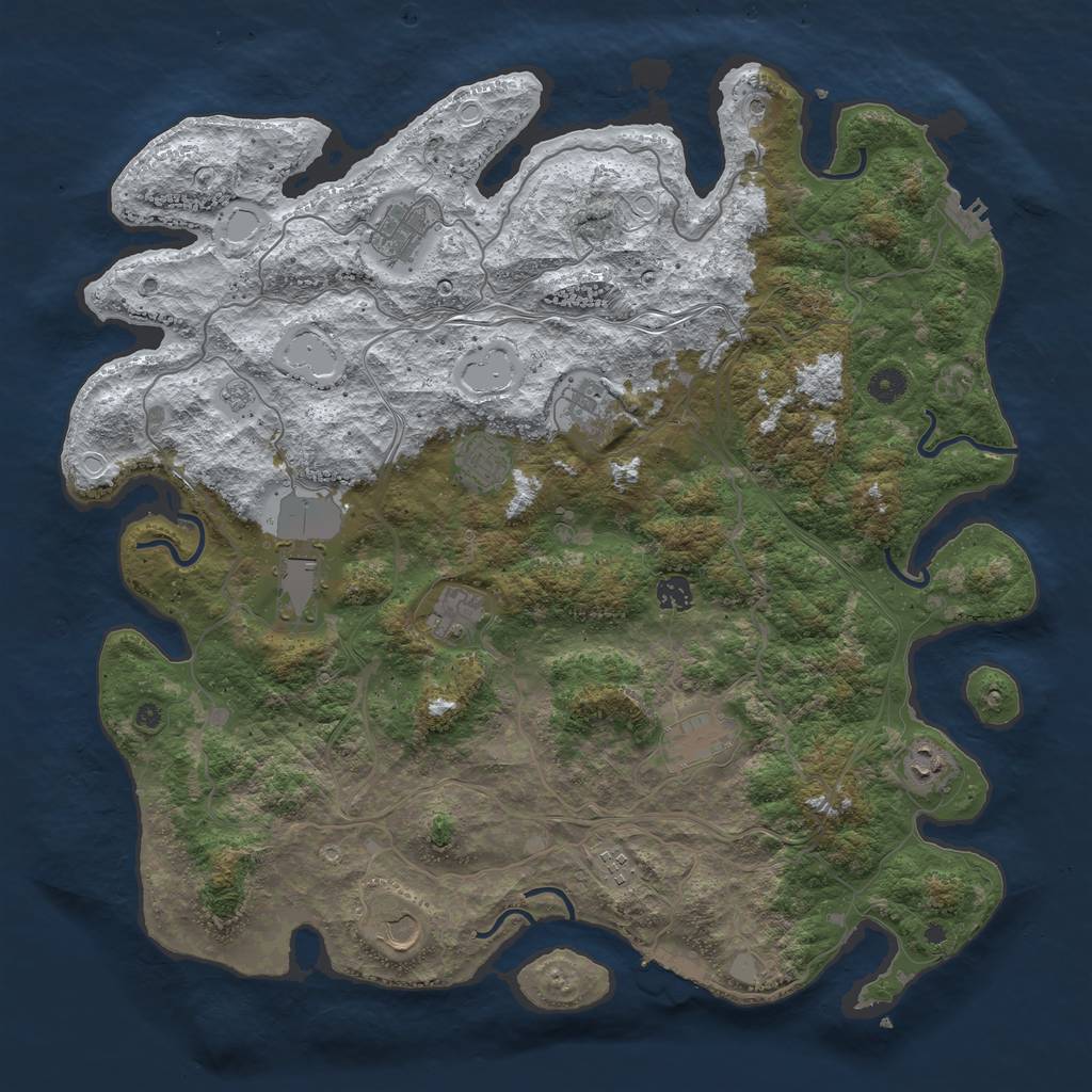 Rust Map: Procedural Map, Size: 4500, Seed: 262013619, 19 Monuments